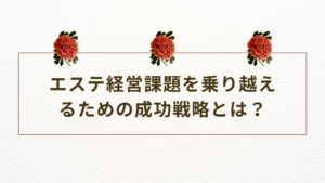 エステ経営課題の成功戦略を実行するためのビジネスマネジメント図